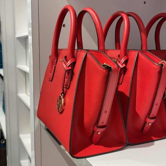 Michael Kors Avril Small Leather Top-Zip Satchel Color Flame - Picture 5 of 16